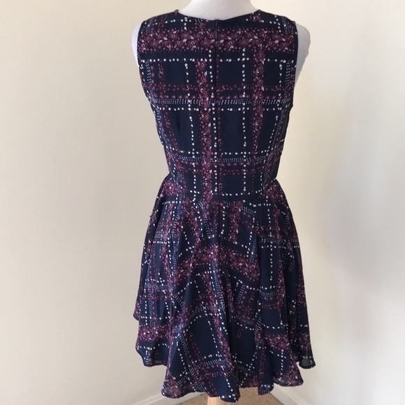New! Maison Jules medium navy combo  fit and flare dress. - Picture 3 of 7